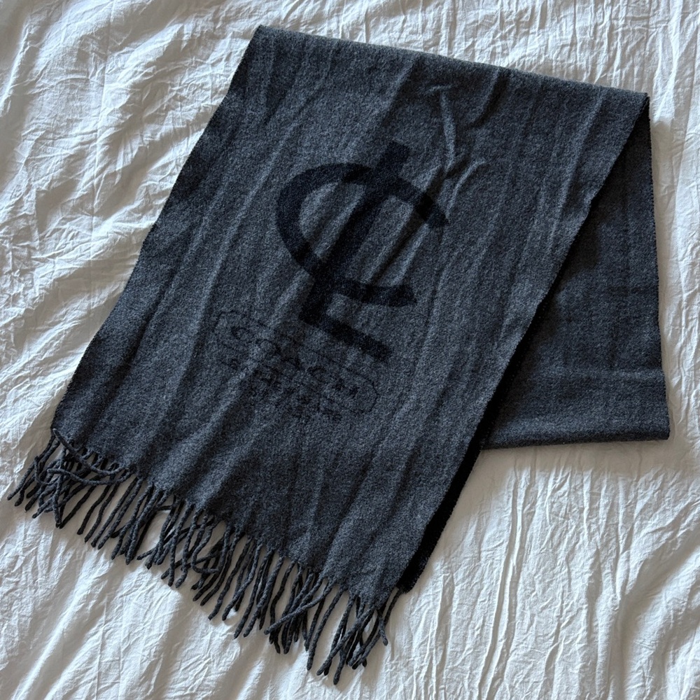 Coach Dark Gray Logo Scarf